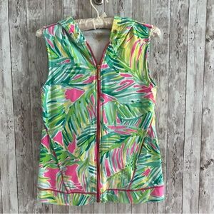Lilly Pulitzer Athletic Zip Up Hooded Vest XS